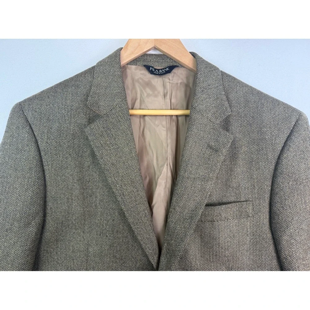 Jos. A Bank Brown‎ Tweed Blazer 40R Wool Herringbone Sport Coat Jacket Classic